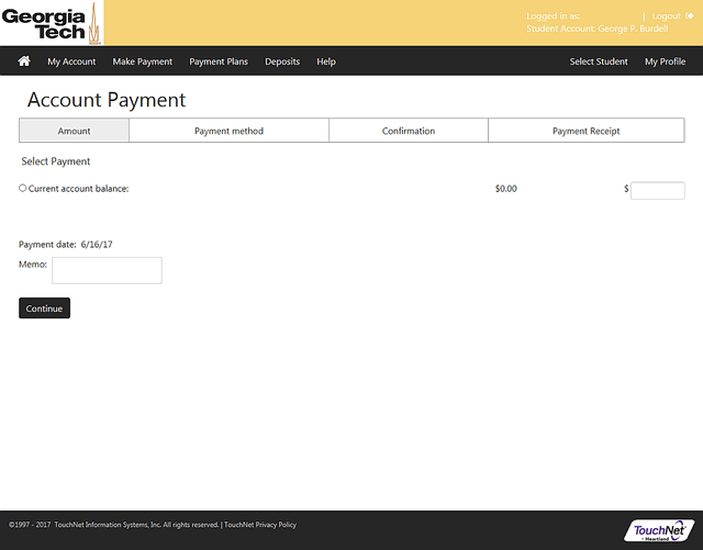 account payment